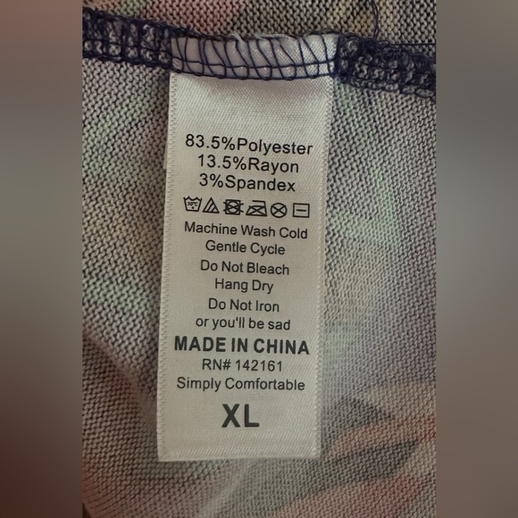 Lularoe Maxi Duster Size XL Tribal Print Blue Multicolor Open Front Long Sleeve - Picture 7 of 11